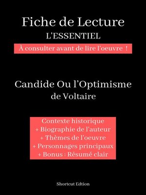 cover image of Fiche de lecture "L'ESSENTIEL"--Candide ou l'Optimisme de Voltaire